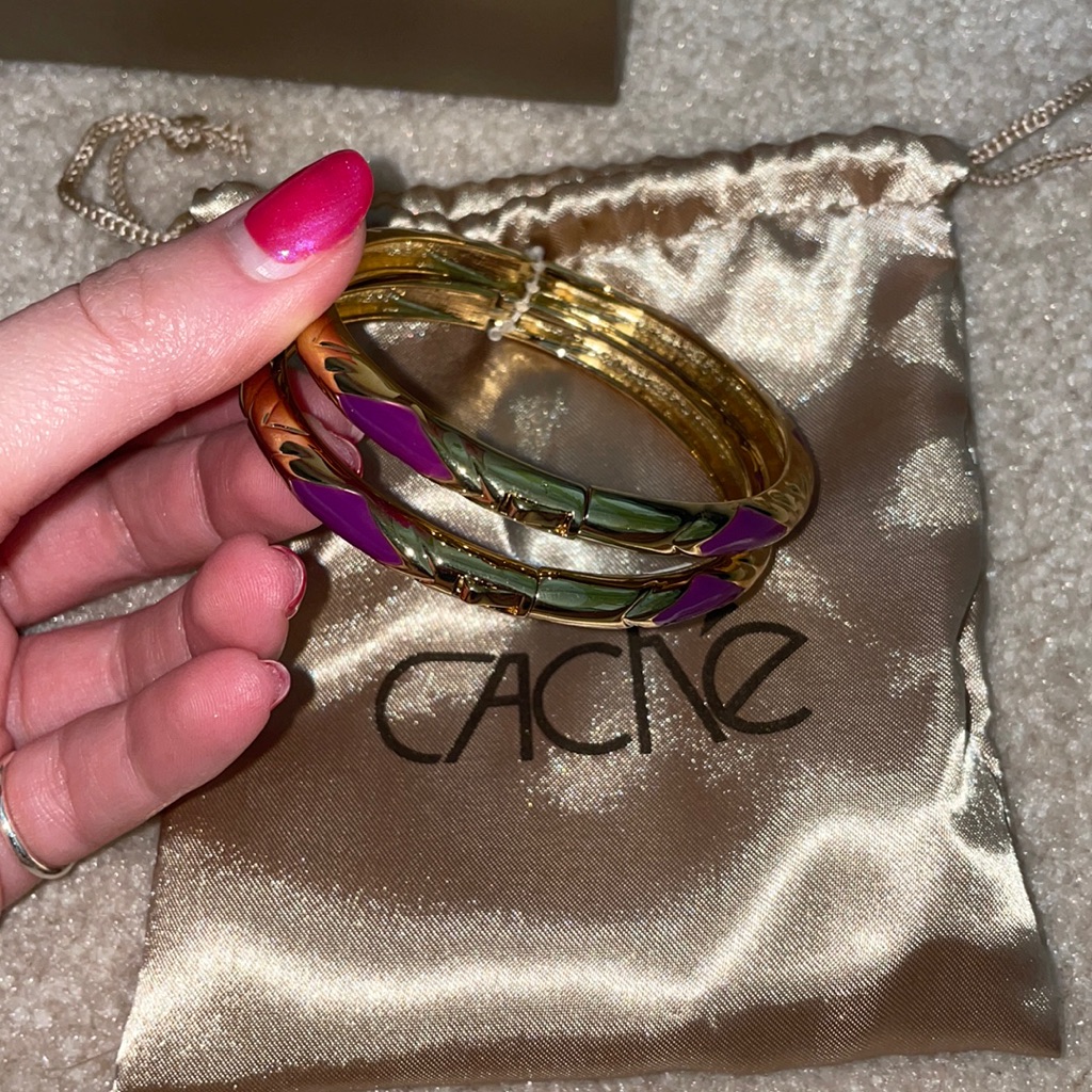 Gold With Purple Cache Bangles
